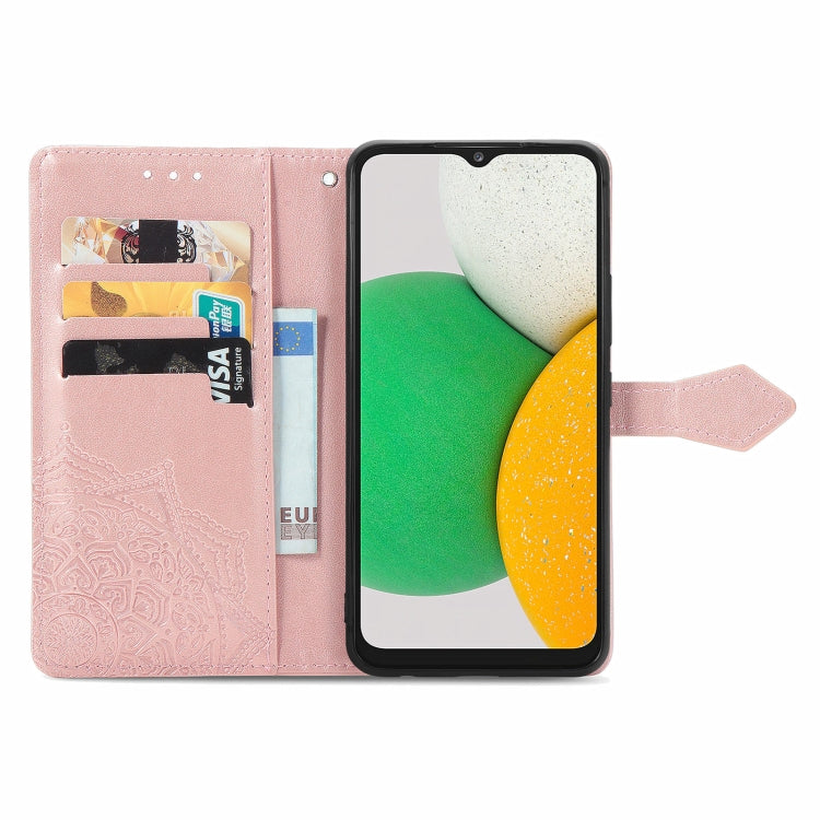 For Samsung Galaxy A03 Core Mandala Flower Embossed Flip Leather Phone Case