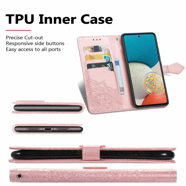 For Samsung Galaxy A03 Core Mandala Flower Embossed Flip Leather Phone Case