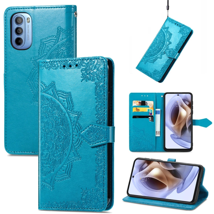 For Motorola Moto G31 Mandala Flower Embossed Flip Leather Phone Case