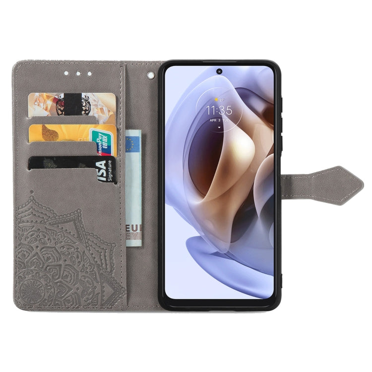 For Motorola Moto G31 Mandala Flower Embossed Flip Leather Phone Case