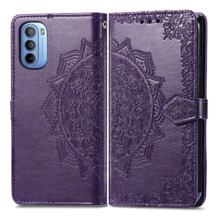 For Motorola Moto G31 Mandala Flower Embossed Flip Leather Phone Case