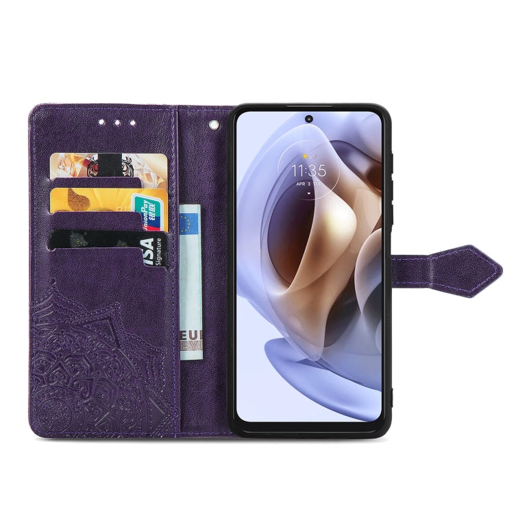 For Motorola Moto G31 Mandala Flower Embossed Flip Leather Phone Case