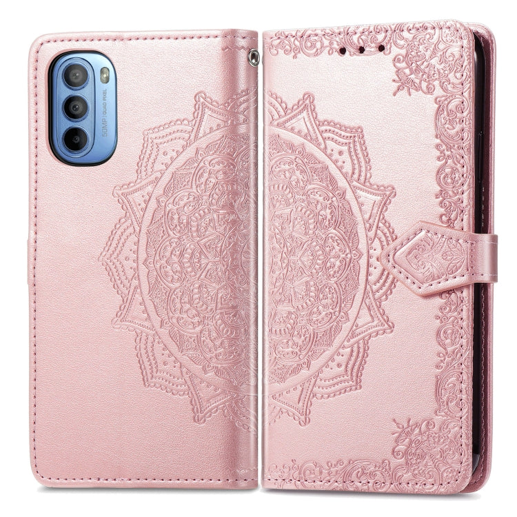 For Motorola Moto G31 Mandala Flower Embossed Flip Leather Phone Case
