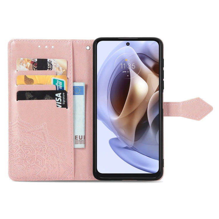 For Motorola Moto G31 Mandala Flower Embossed Flip Leather Phone Case