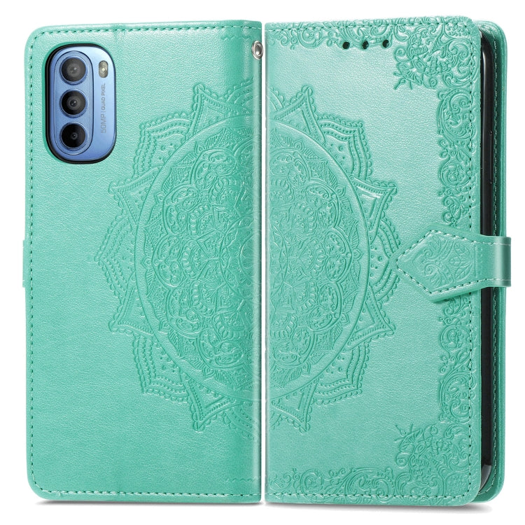 For Motorola Moto G31 Mandala Flower Embossed Flip Leather Phone Case