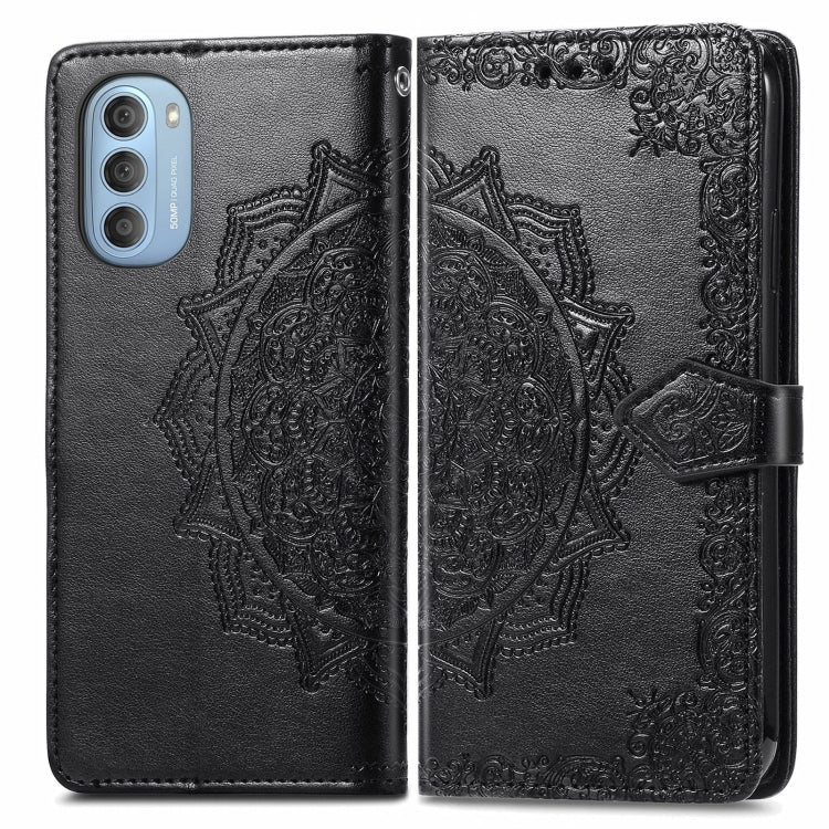 For Motorola Moto G51 Mandala Flower Embossed Flip Leather Phone Case