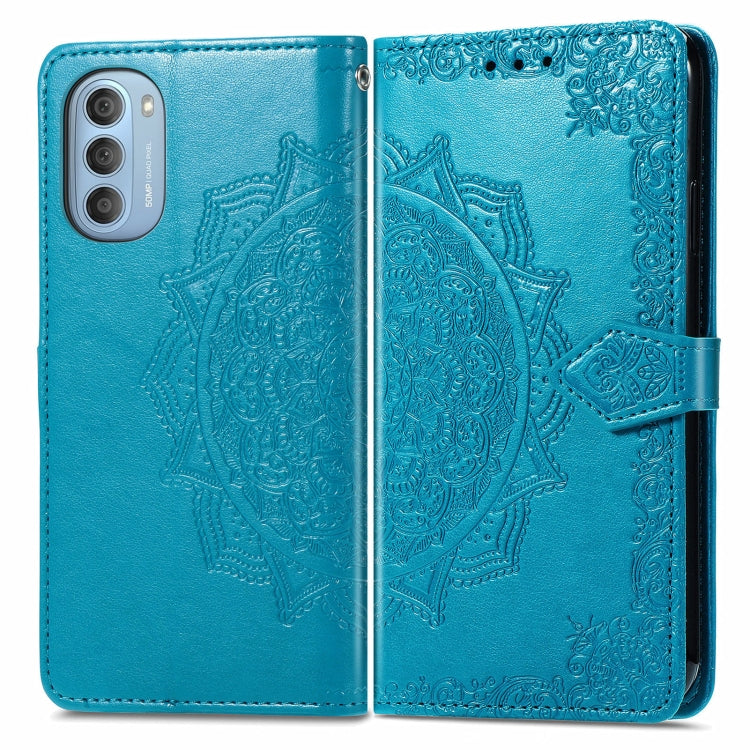 For Motorola Moto G51 Mandala Flower Embossed Flip Leather Phone Case