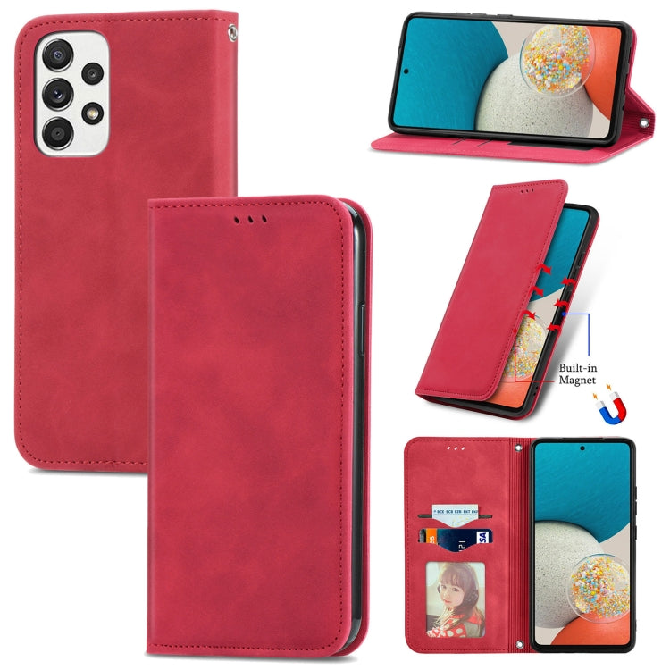 For Samsung Galaxy A53 5G Retro Skin Feel Magnetic Leather Phone Case