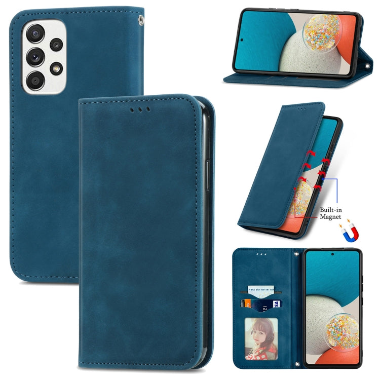 For Samsung Galaxy A53 5G Retro Skin Feel Magnetic Leather Phone Case