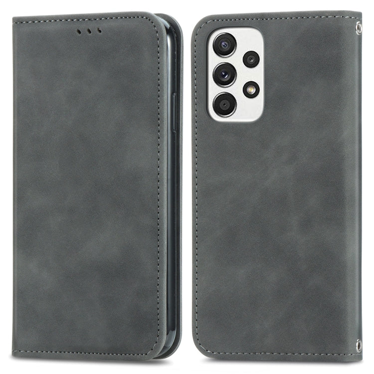 For Samsung Galaxy A53 5G Retro Skin Feel Magnetic Leather Phone Case