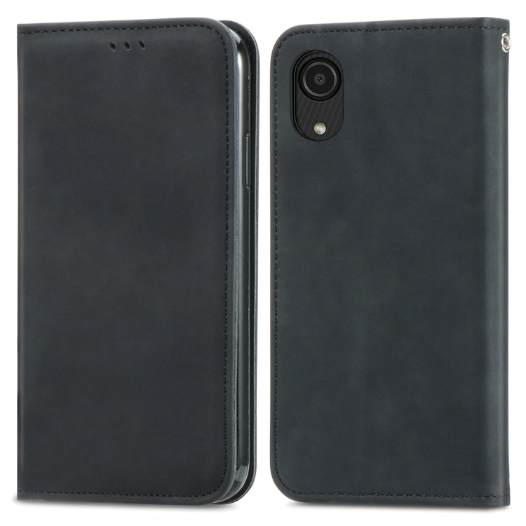 For Samsung Galaxy A03 Core Retro Skin Feel Magnetic Leather Phone Case