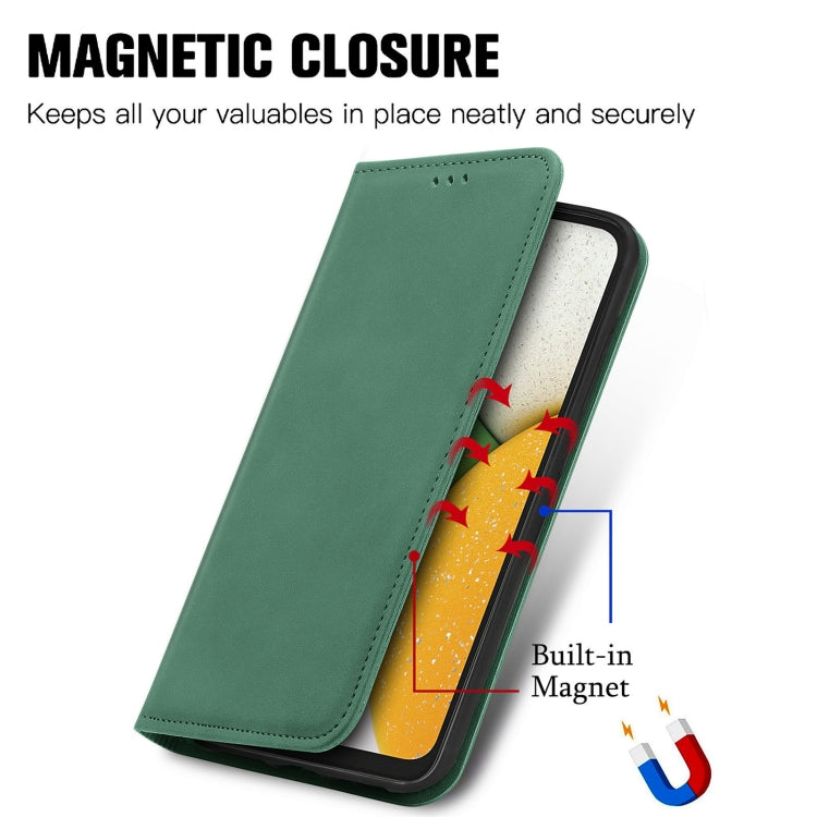 For Samsung Galaxy A03 Core Retro Skin Feel Magnetic Leather Phone Case