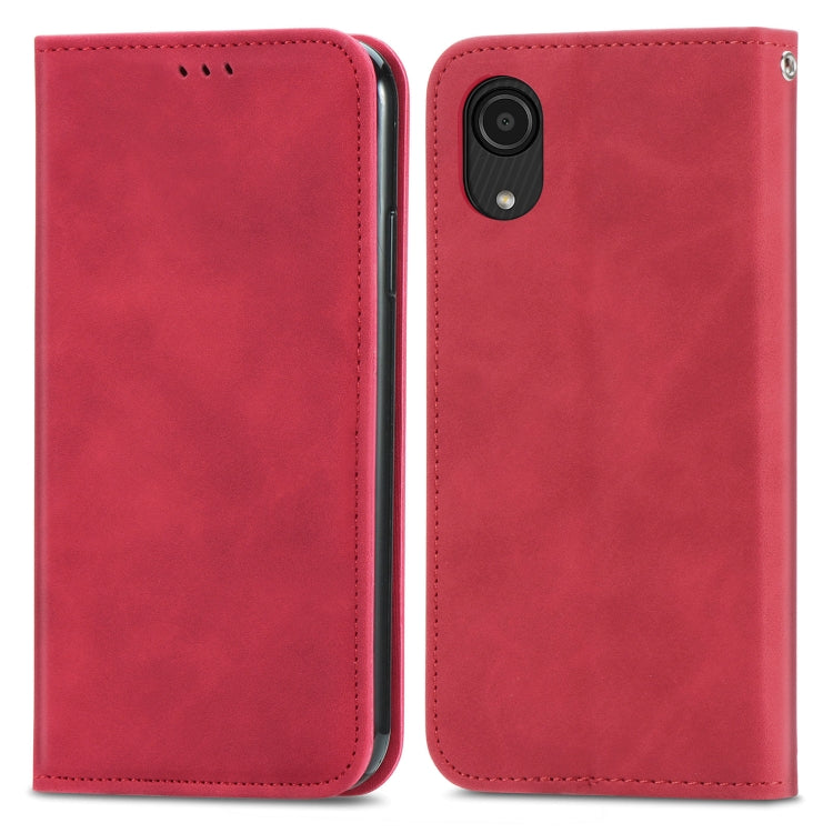 For Samsung Galaxy A03 Core Retro Skin Feel Magnetic Leather Phone Case