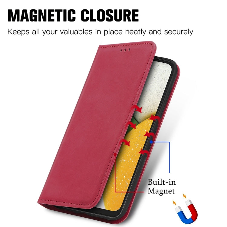 For Samsung Galaxy A03 Core Retro Skin Feel Magnetic Leather Phone Case