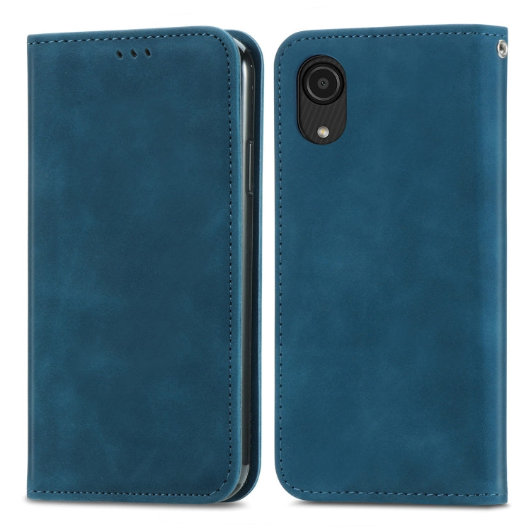 For Samsung Galaxy A03 Core Retro Skin Feel Magnetic Leather Phone Case