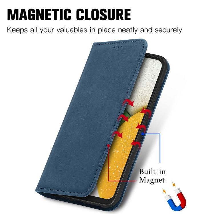 For Samsung Galaxy A03 Core Retro Skin Feel Magnetic Leather Phone Case