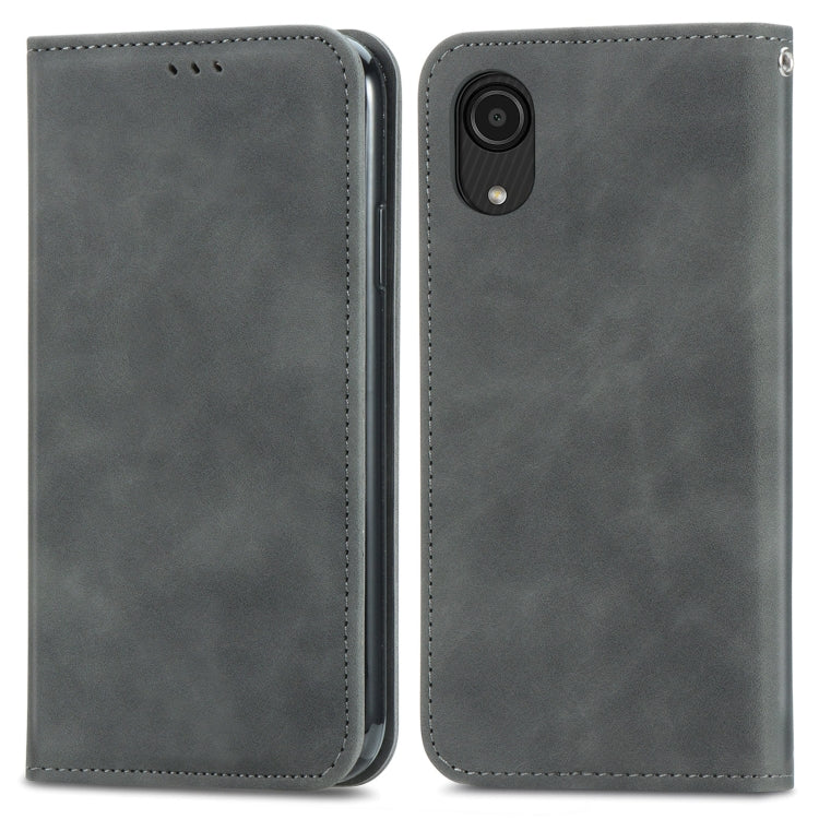 For Samsung Galaxy A03 Core Retro Skin Feel Magnetic Leather Phone Case