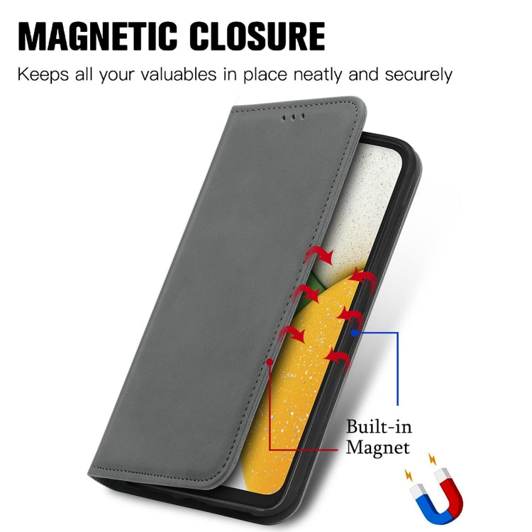 For Samsung Galaxy A03 Core Retro Skin Feel Magnetic Leather Phone Case