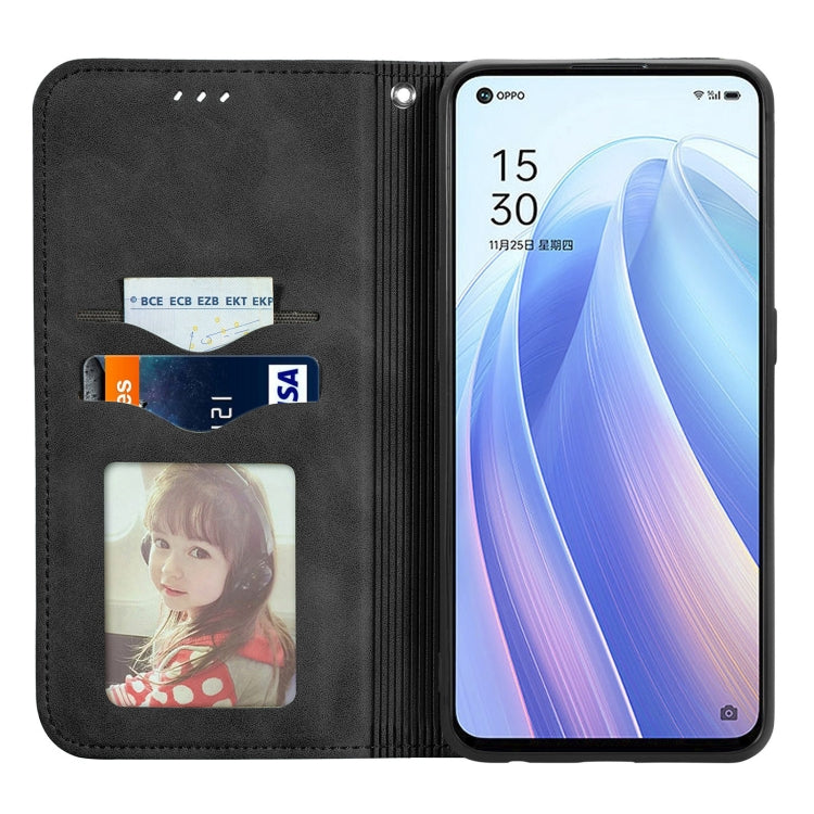 For OPPO Reno7 5G Retro Skin Feel Magnetic Flip Leather Case