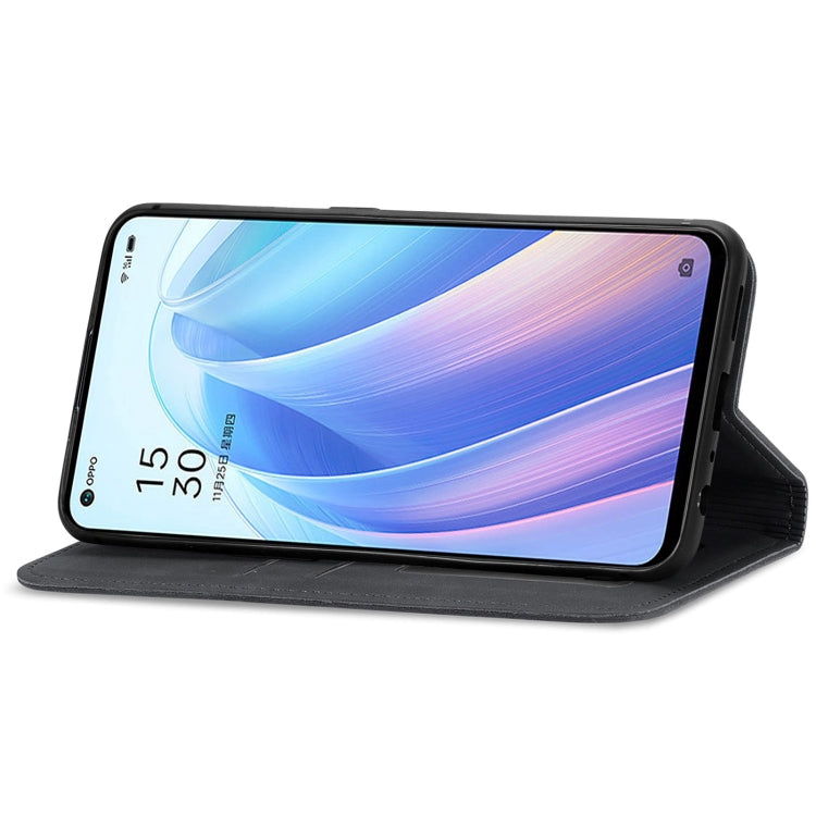 For OPPO Reno7 5G Retro Skin Feel Magnetic Flip Leather Case