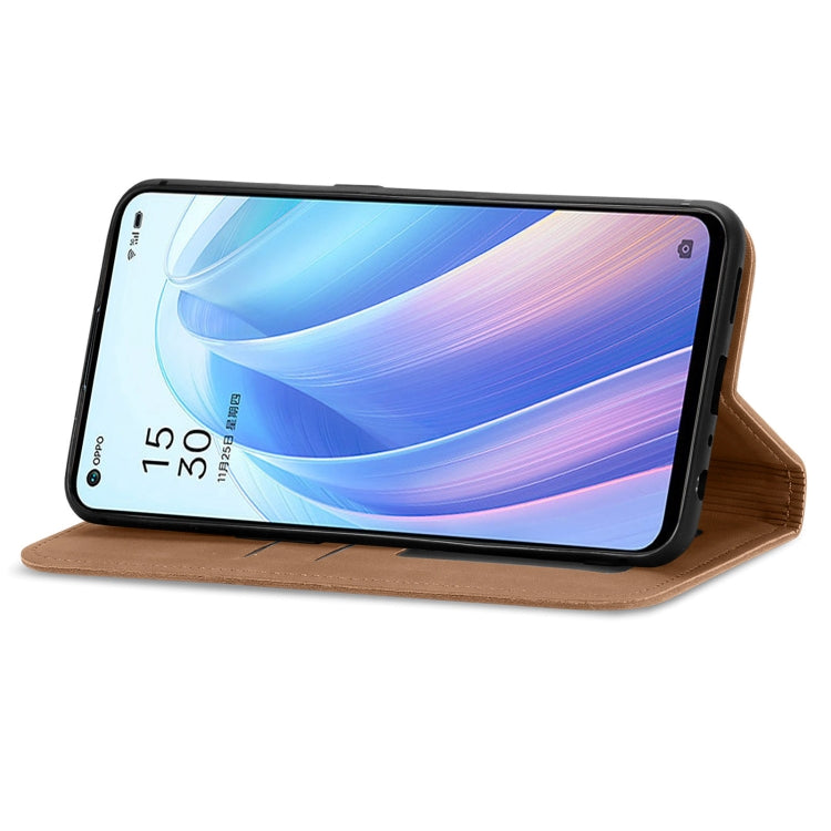 For OPPO Reno7 5G Retro Skin Feel Magnetic Flip Leather Case