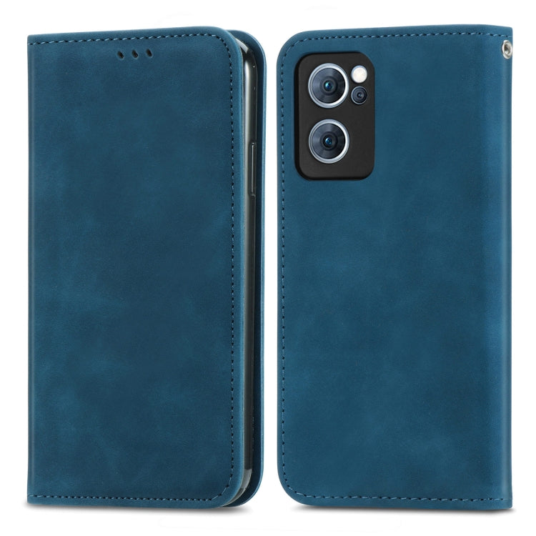 For OPPO Reno7 5G Retro Skin Feel Magnetic Flip Leather Case