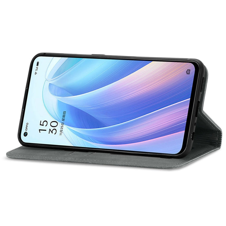 For OPPO Reno7 5G Retro Skin Feel Magnetic Flip Leather Case