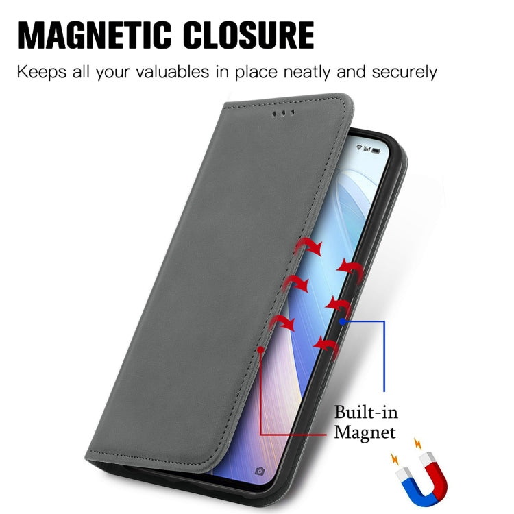 For OPPO Reno7 5G Retro Skin Feel Magnetic Flip Leather Case