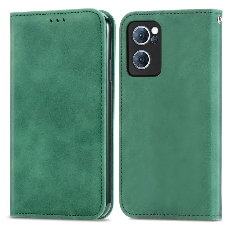 For OPPO Reno7 5G Retro Skin Feel Magnetic Flip Leather Case