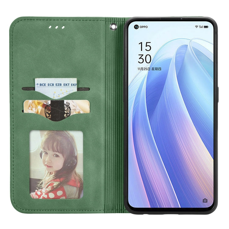 For OPPO Reno7 5G Retro Skin Feel Magnetic Flip Leather Case