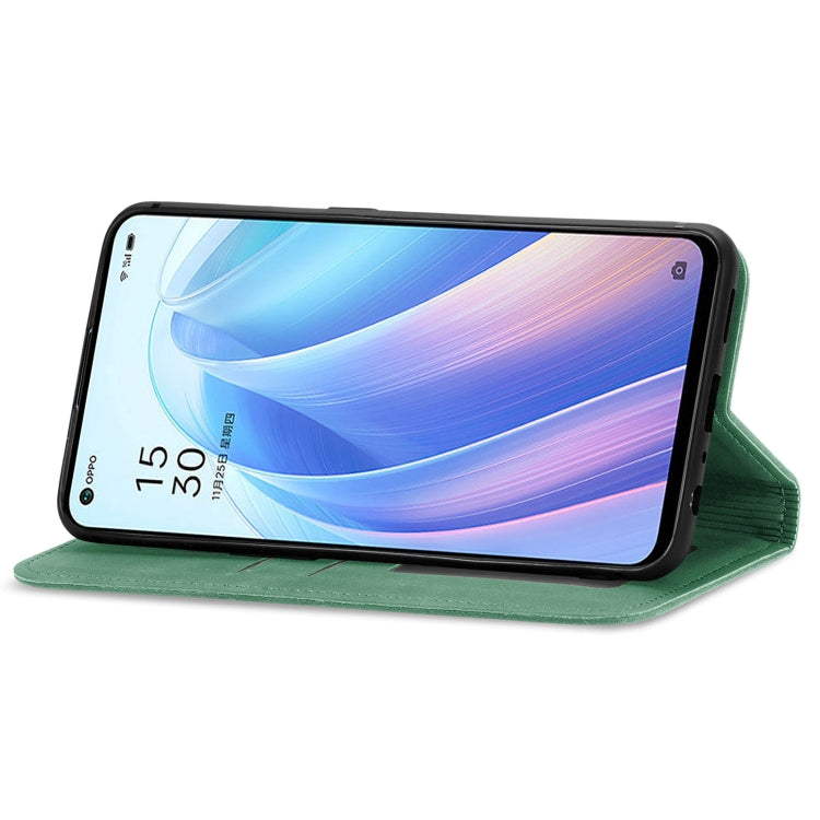 For OPPO Reno7 5G Retro Skin Feel Magnetic Flip Leather Case