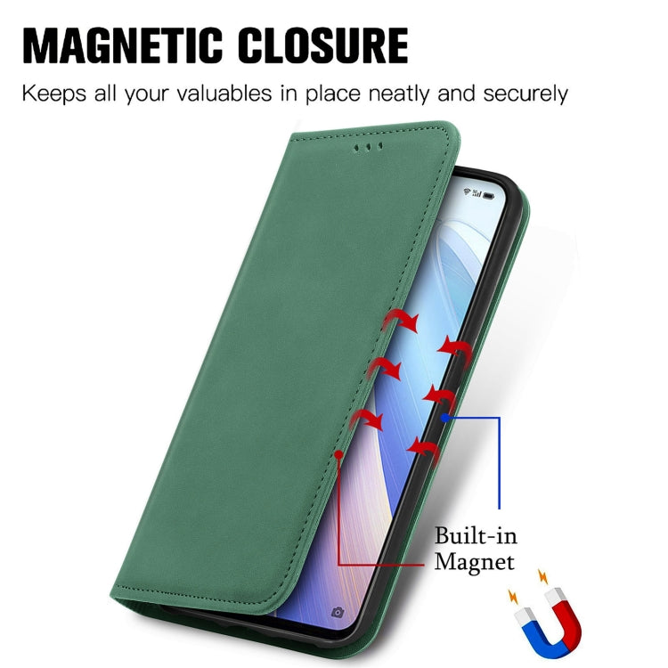 For OPPO Reno7 5G Retro Skin Feel Magnetic Flip Leather Case