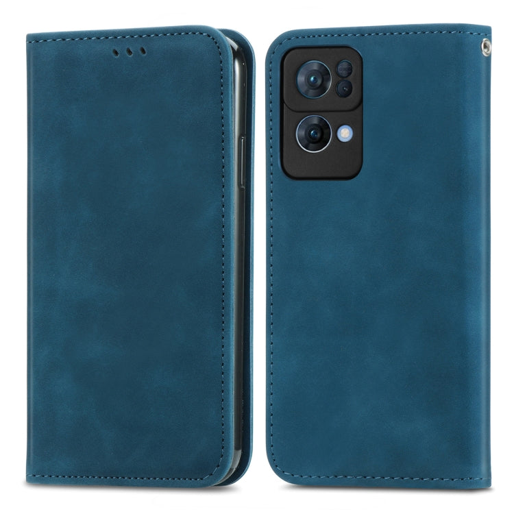 For OPPO Reno7 Pro 5G Retro Skin Feel Magnetic Flip Leather Case