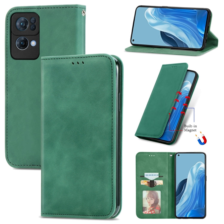 For OPPO Reno7 Pro 5G Retro Skin Feel Magnetic Flip Leather Case