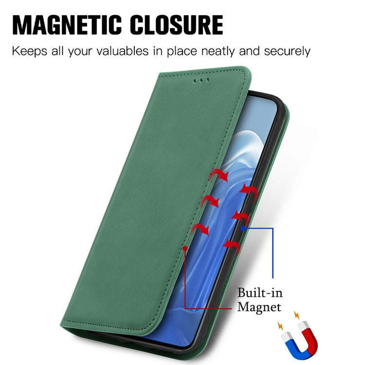 For OPPO Reno7 Pro 5G Retro Skin Feel Magnetic Flip Leather Case