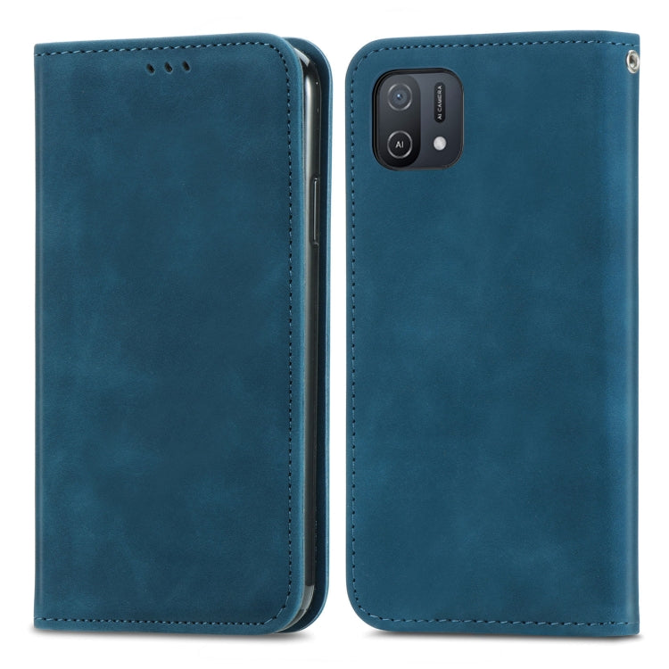 For OPPO A16K Retro Skin Feel Magnetic Flip Leather Case