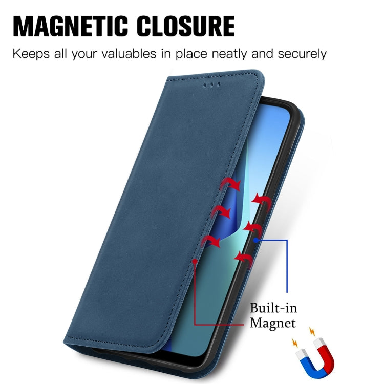 For OPPO A16K Retro Skin Feel Magnetic Flip Leather Case