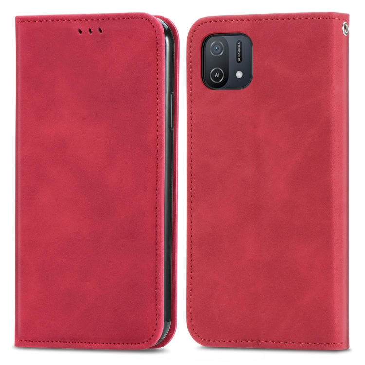 For OPPO A16K Retro Skin Feel Magnetic Flip Leather Case