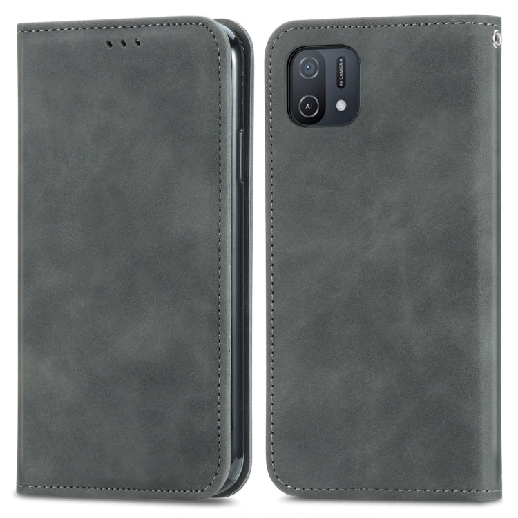For OPPO A16K Retro Skin Feel Magnetic Flip Leather Case