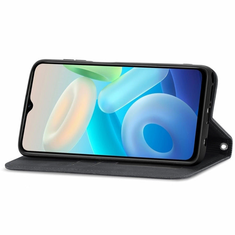 For vivo Y76s Retro Skin Feel Magnetic Flip Leather Case