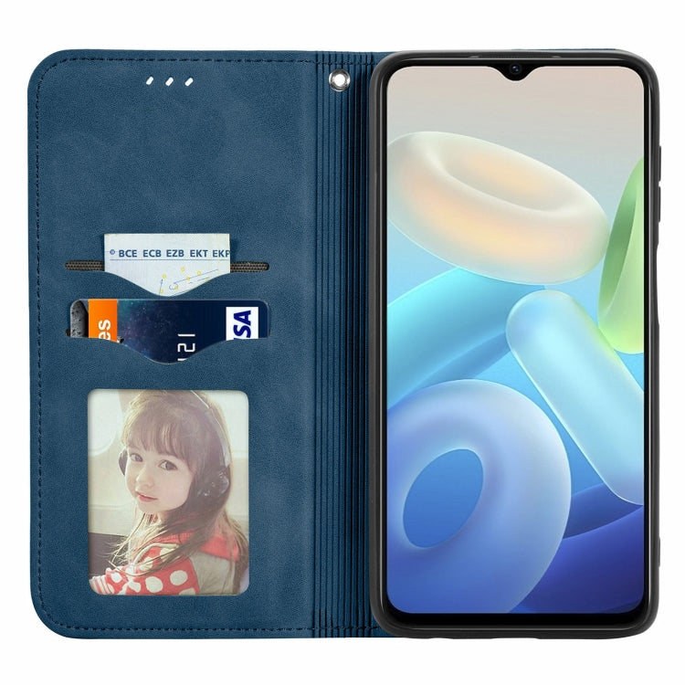 For vivo Y76s Retro Skin Feel Magnetic Flip Leather Case