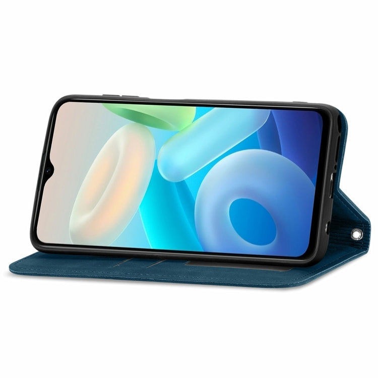 For vivo Y76s Retro Skin Feel Magnetic Flip Leather Case