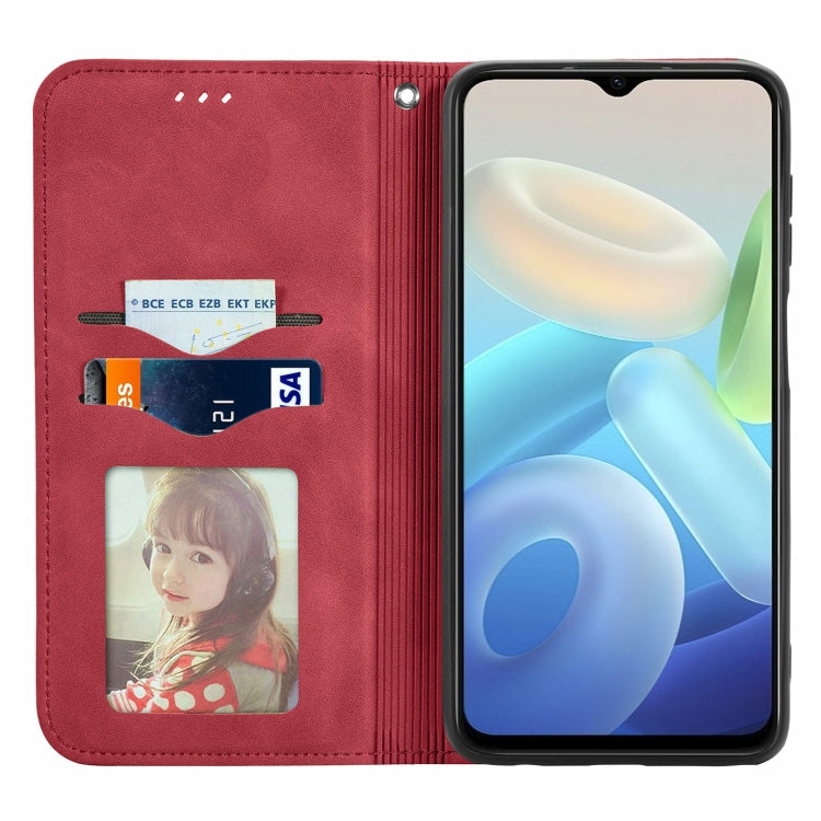 For vivo Y76s Retro Skin Feel Magnetic Flip Leather Case