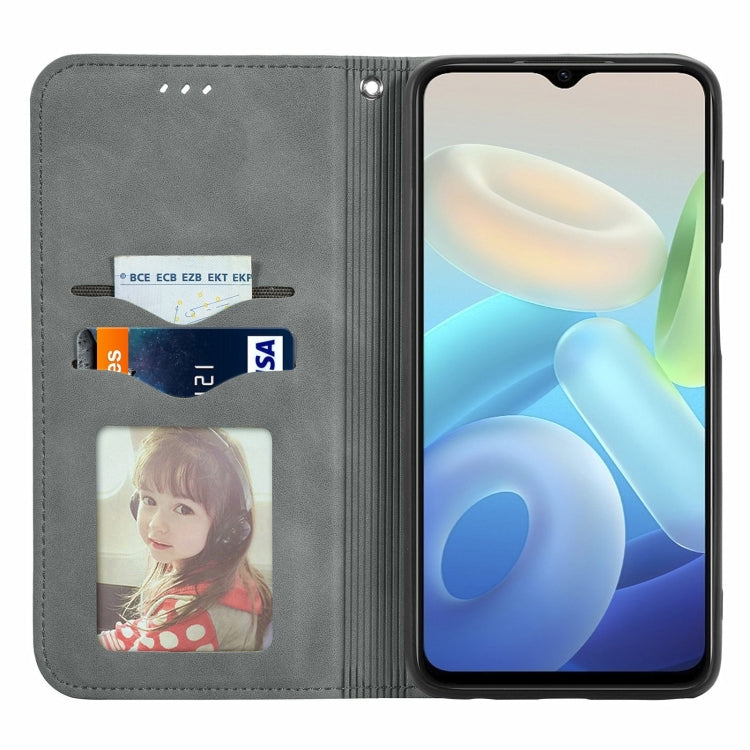 For vivo Y76s Retro Skin Feel Magnetic Flip Leather Case
