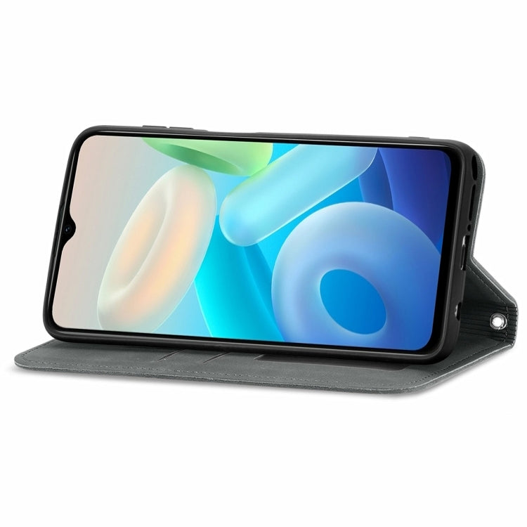 For vivo Y76s Retro Skin Feel Magnetic Flip Leather Case