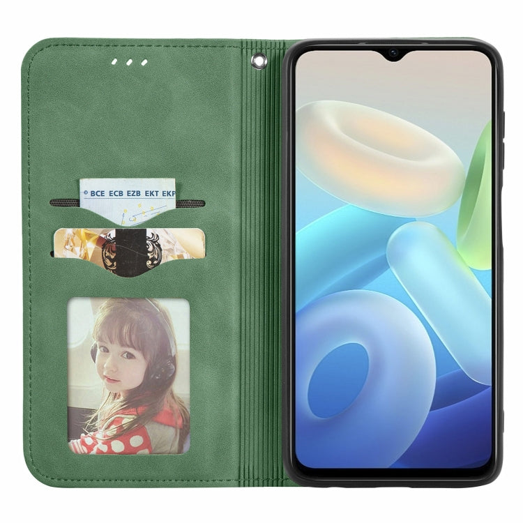 For vivo Y76s Retro Skin Feel Magnetic Flip Leather Case