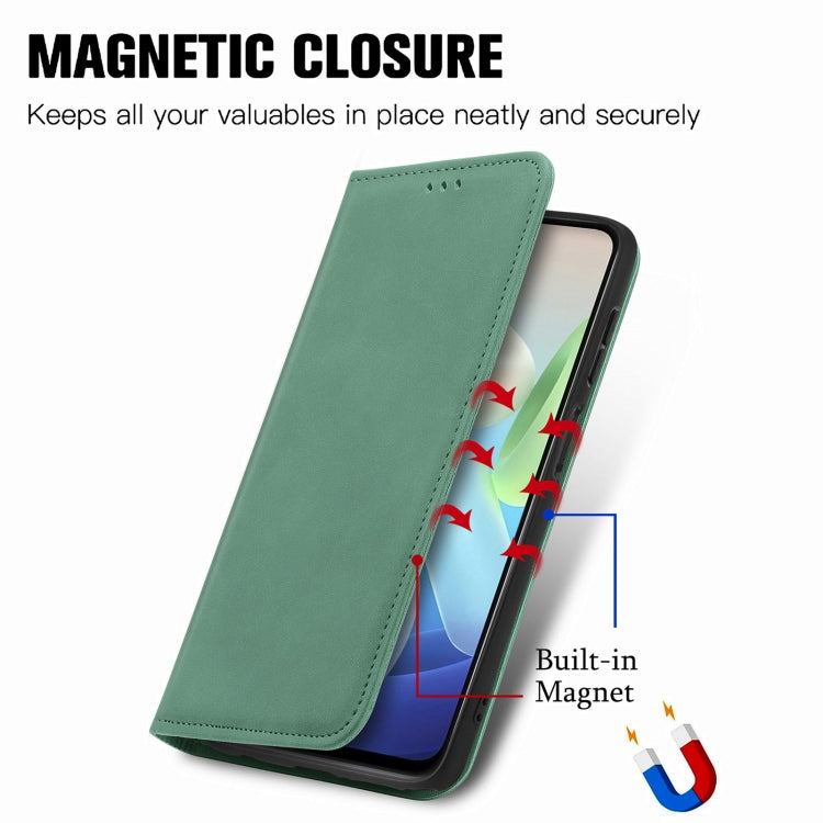 For vivo Y76s Retro Skin Feel Magnetic Flip Leather Case
