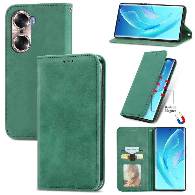For  Honor 60 Retro Skin Feel Magnetic Horizontal Flip Leather Phone Case