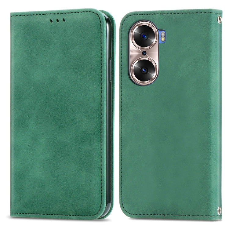 For  Honor 60 Retro Skin Feel Magnetic Horizontal Flip Leather Phone Case