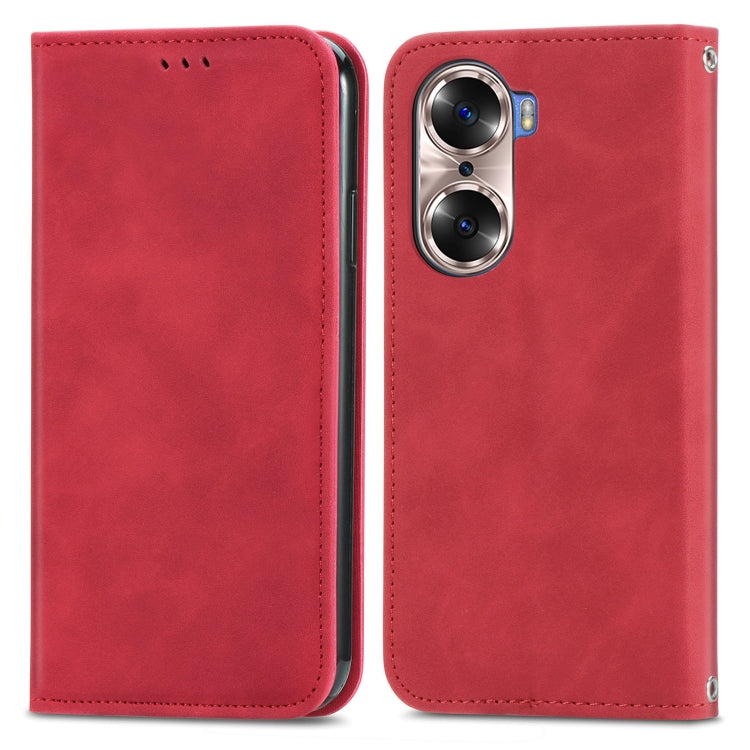 For  Honor 60 Retro Skin Feel Magnetic Horizontal Flip Leather Phone Case